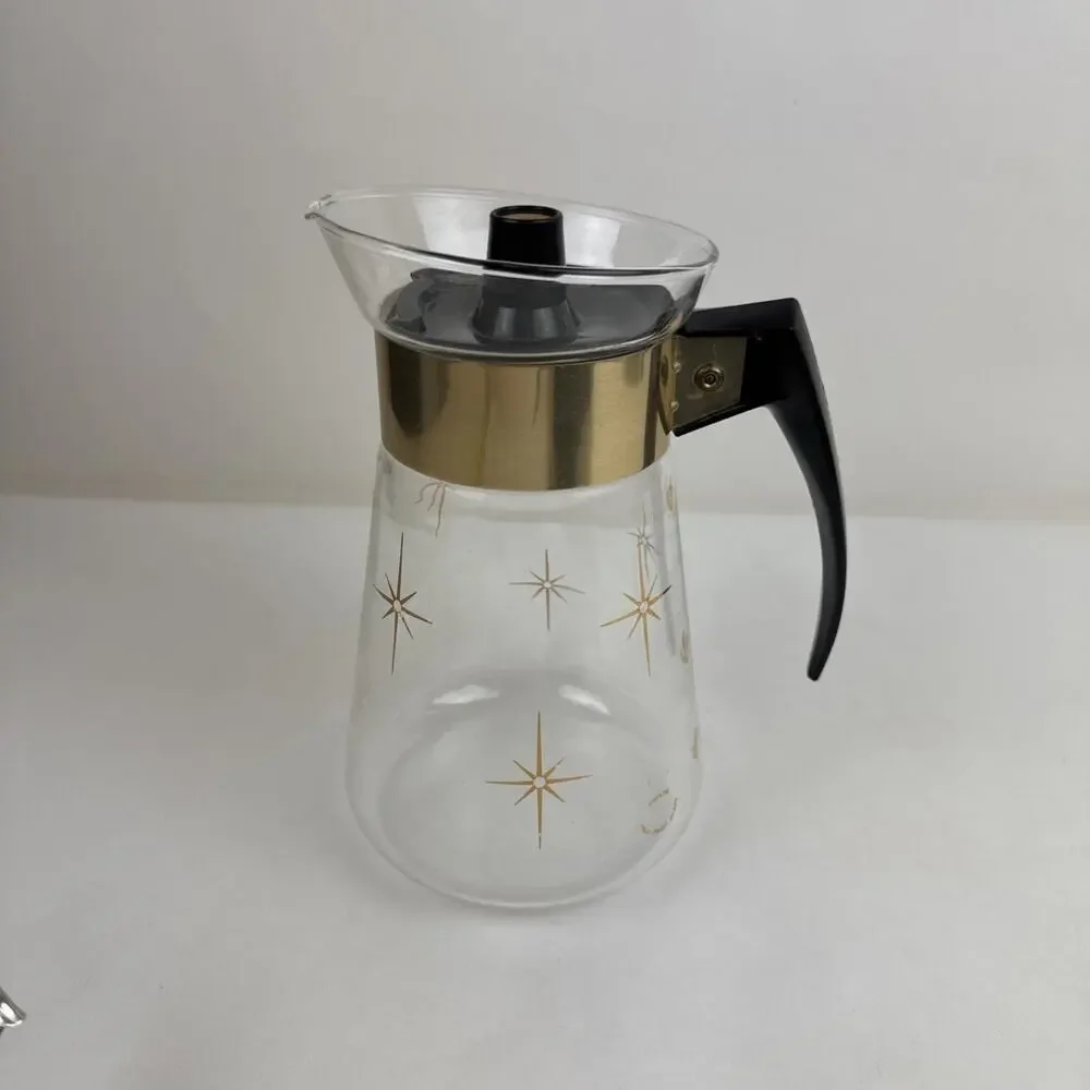 Vintage Corning Ware Atomic Starburst Coffee Carafe Mid Century Modern 6 cup